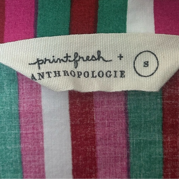 Anthropologie x Printfresh Candy Stripe Organic Cotton Pajama Top Size Small - Picture 5 of 7